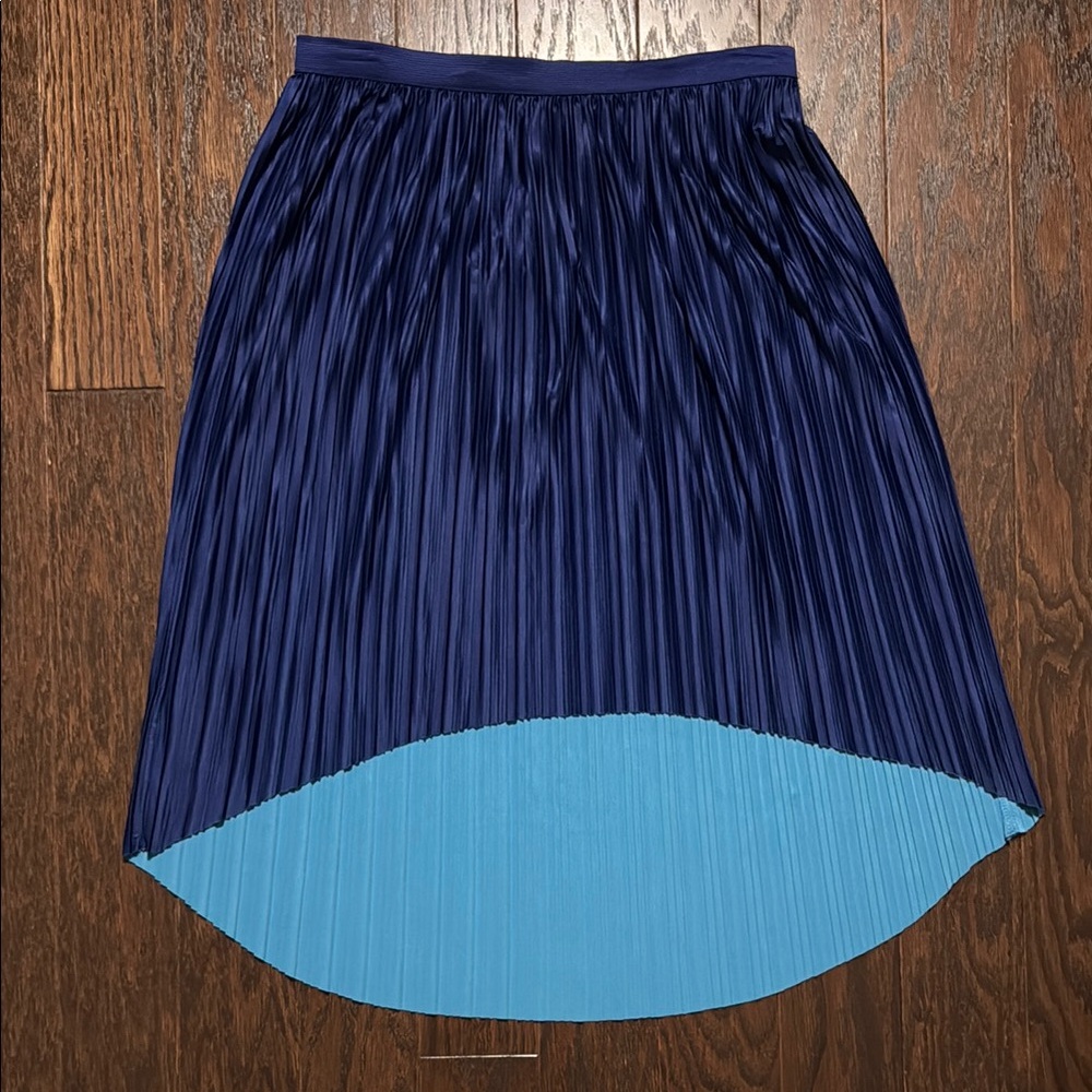 Xhilaration Blue Reversible Skirt with Pleated High-Low Design